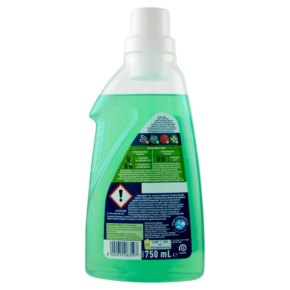 Calgon Igiene+ Gel Anticalcare disinfettante lavatrice 750 ml